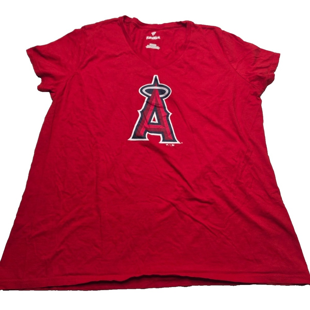 Fanatics Los Angeles Angels Red Short Sleeve T-Shirt Women's XL 100% Cotton